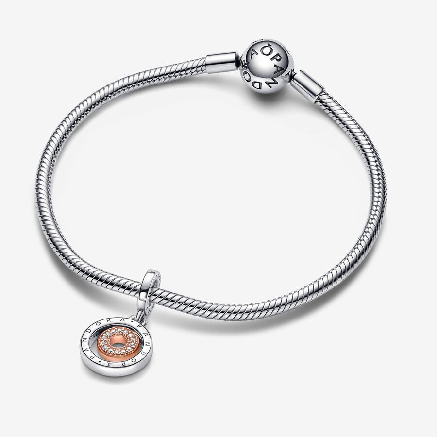 Two-tone Logo Circles Dangle Charm