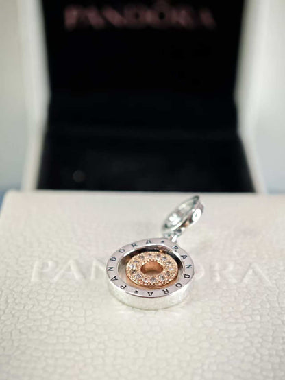 Two-tone Logo Circles Dangle Charm