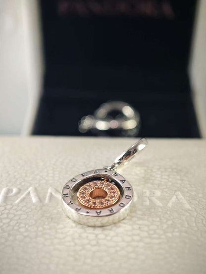 Two-tone Logo Circles Dangle Charm