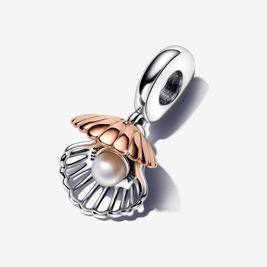 Club 2023 Sea Shell & Treated Freshwater Cultured Pearl Dangle Charm