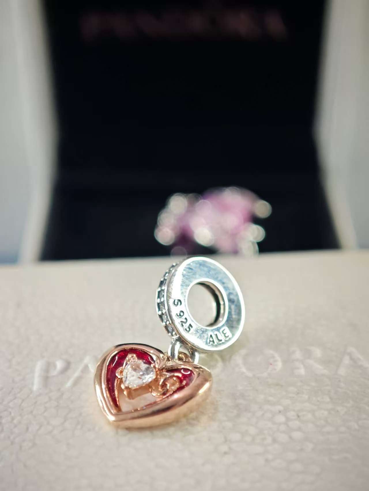 Two-tone Radiant Heart Dangle Charm