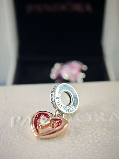 Two-tone Radiant Heart Dangle Charm