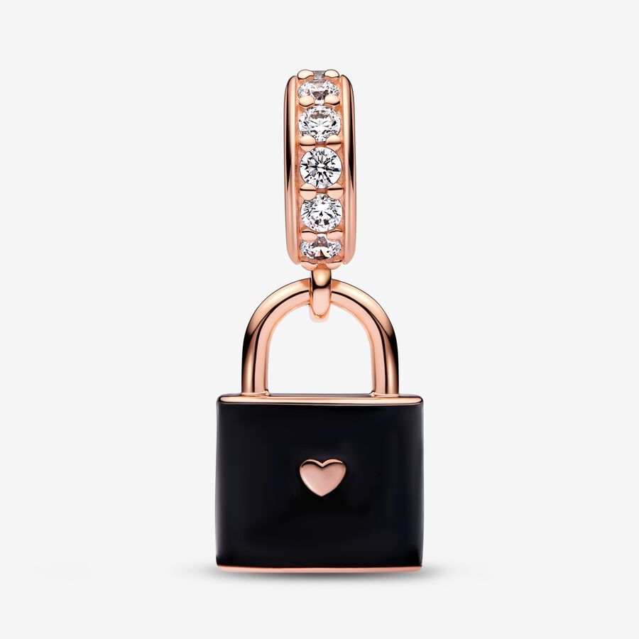 Rose Love Padlock Dangle Charm