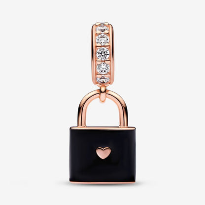 Rose Love Padlock Dangle Charm