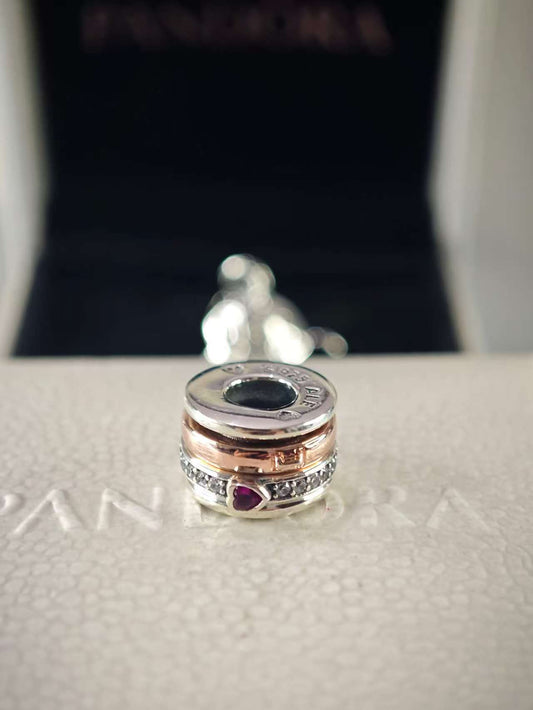 Two-tone Turning Love Message Charm