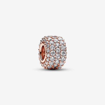 Sparkling Pavé Triple-row Charm Rose Gold Plated 