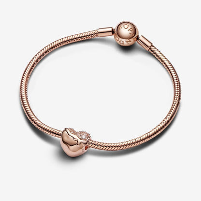 Rose Gold Sparkling Melting Heart Charm