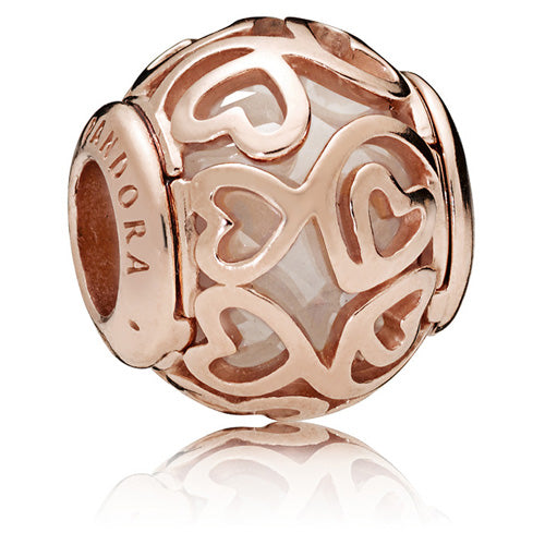 Rose Hearts Filigree Charm
