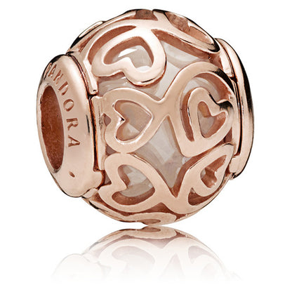 Rose Hearts Filigree Charm