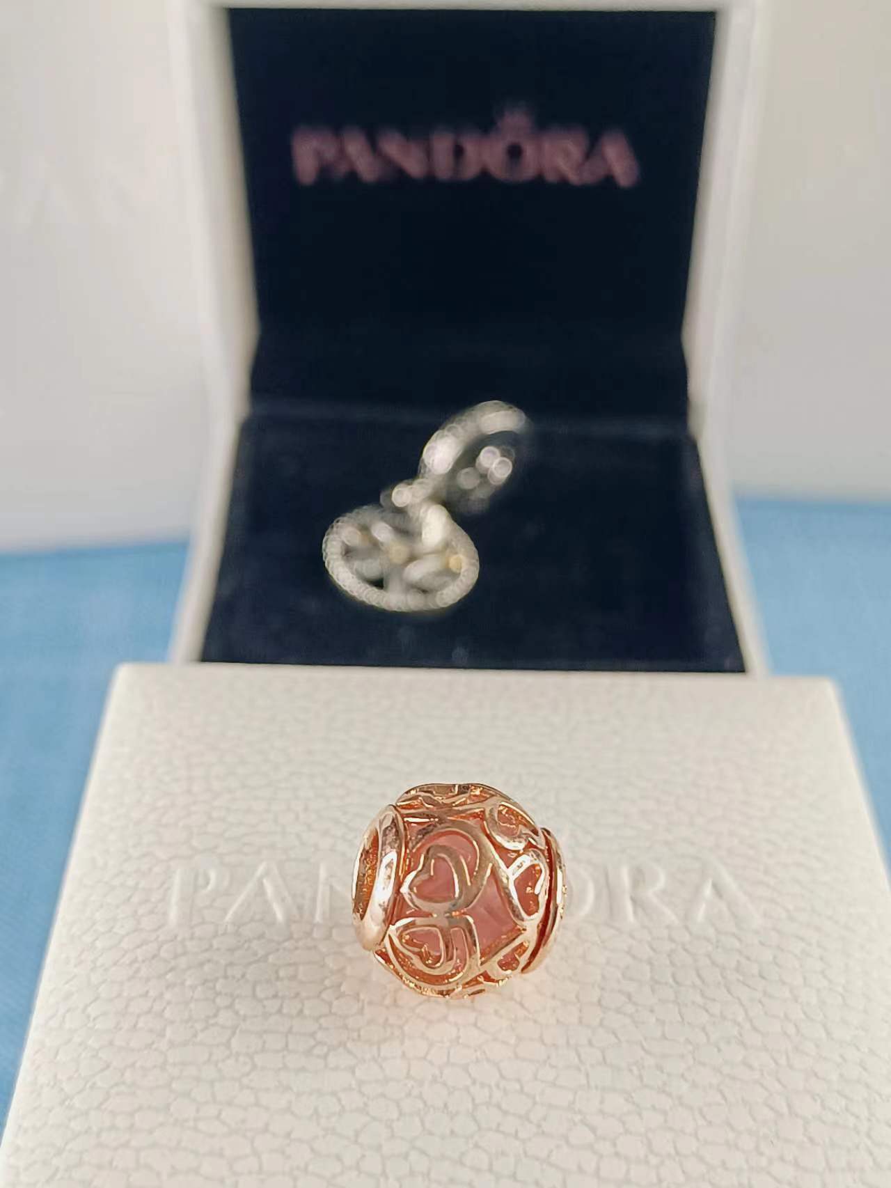 Rose Hearts Filigree Charm