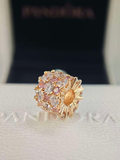 Rose Pink and Clear Sparkle Charm
