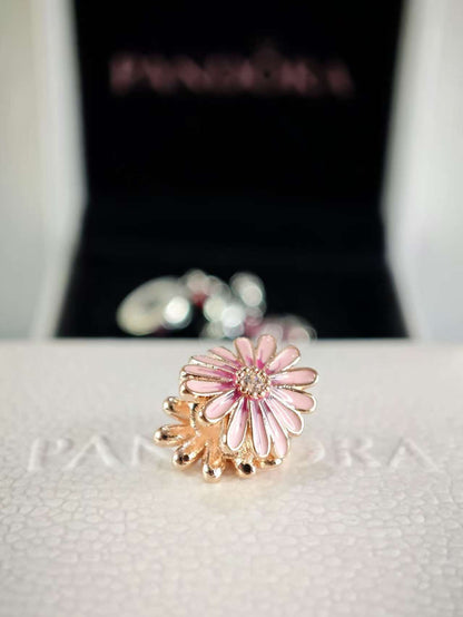 Pink Daisy Flower Charm