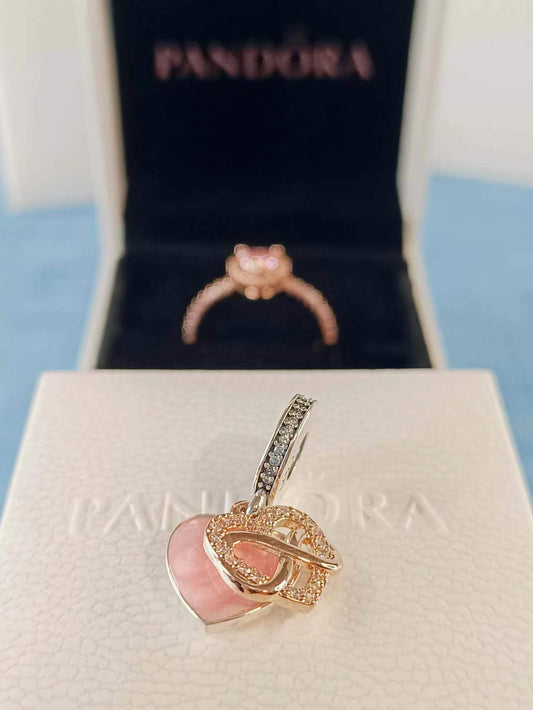 Sparkling Infinity Heart Dangle Charm