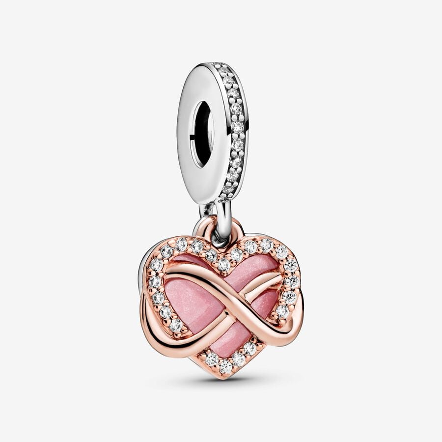 Sparkling Infinity Heart Dangle Charm