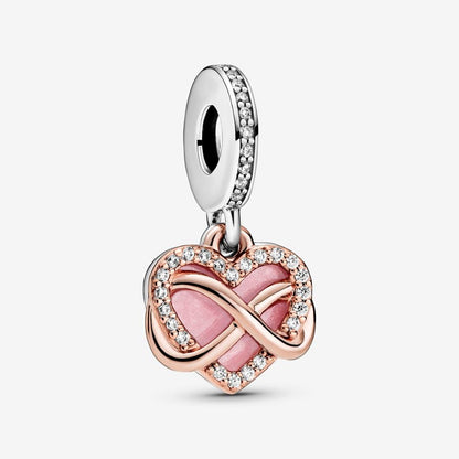 Sparkling Infinity Heart Dangle Charm