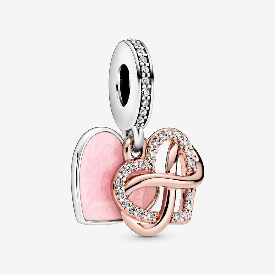 Sparkling Infinity Heart Dangle Charm