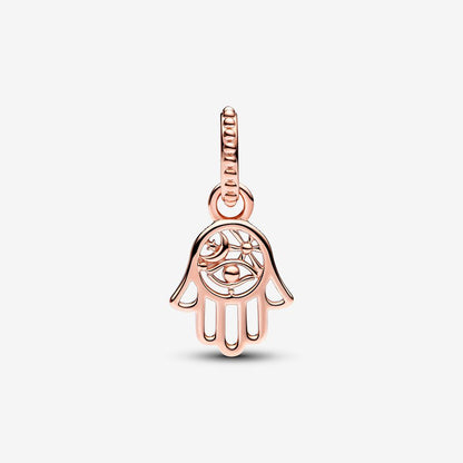 Rose Protective Hamsa Hand Dangle Charm