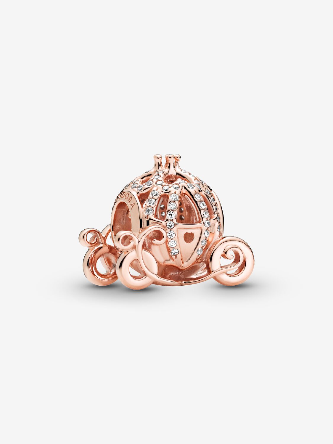 Disney Cinderella Sparkling Carriage Charm Rose Gold Plating
