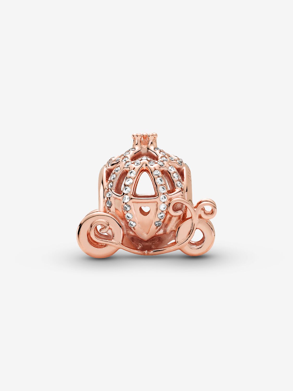Disney Cinderella Sparkling Carriage Charm Rose Gold Plating