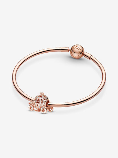 Disney Cinderella Sparkling Carriage Charm Rose Gold Plating