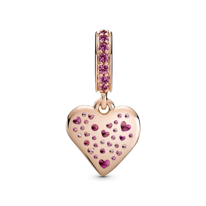 Ruby Red Freehand Heart Dangle Charm