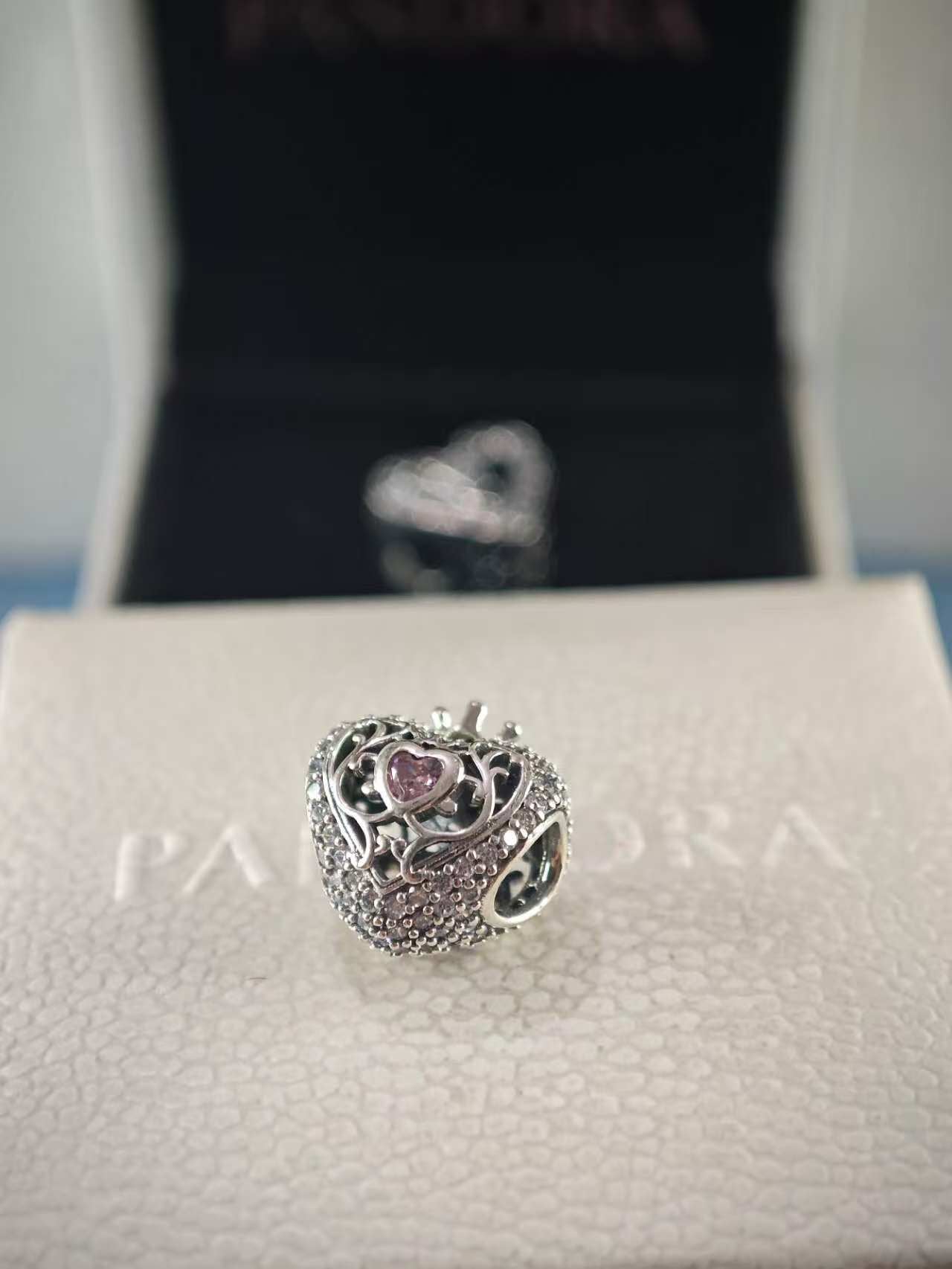 Regal Crown and Heart Charm
