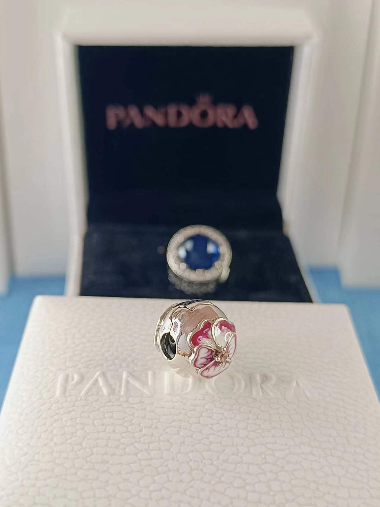 Pink Pansy Flower Clip Charm