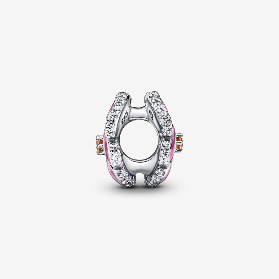 Pink Pansy Flower Charm