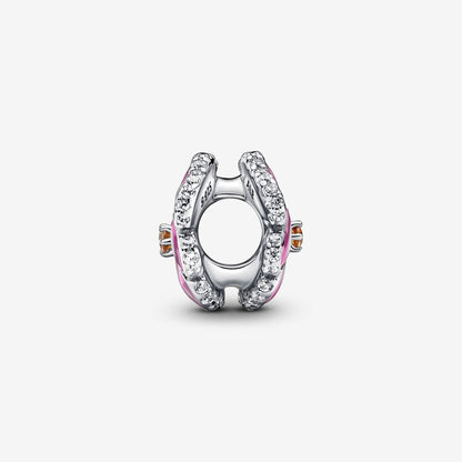 Pink Pansy Flower Charm