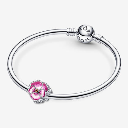 Pink Pansy Flower Charm