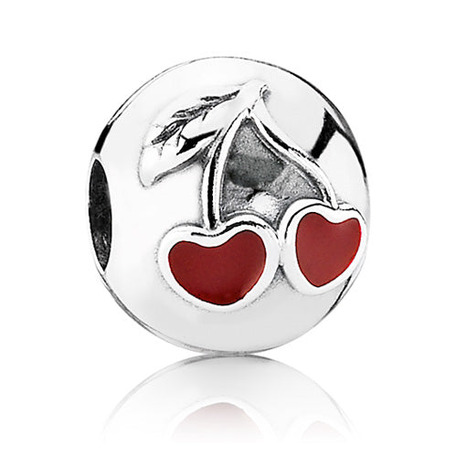 Cherries Red Enamel Clip Charm