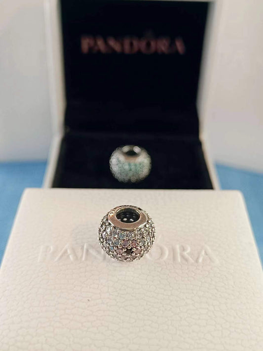 Shimmering Pink Blossom Pave Charm