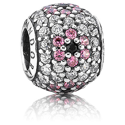 Shimmering Pink Blossom Pave Charm