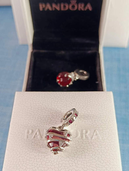 Reveal Your Love Heart Spiral Dangle Charm