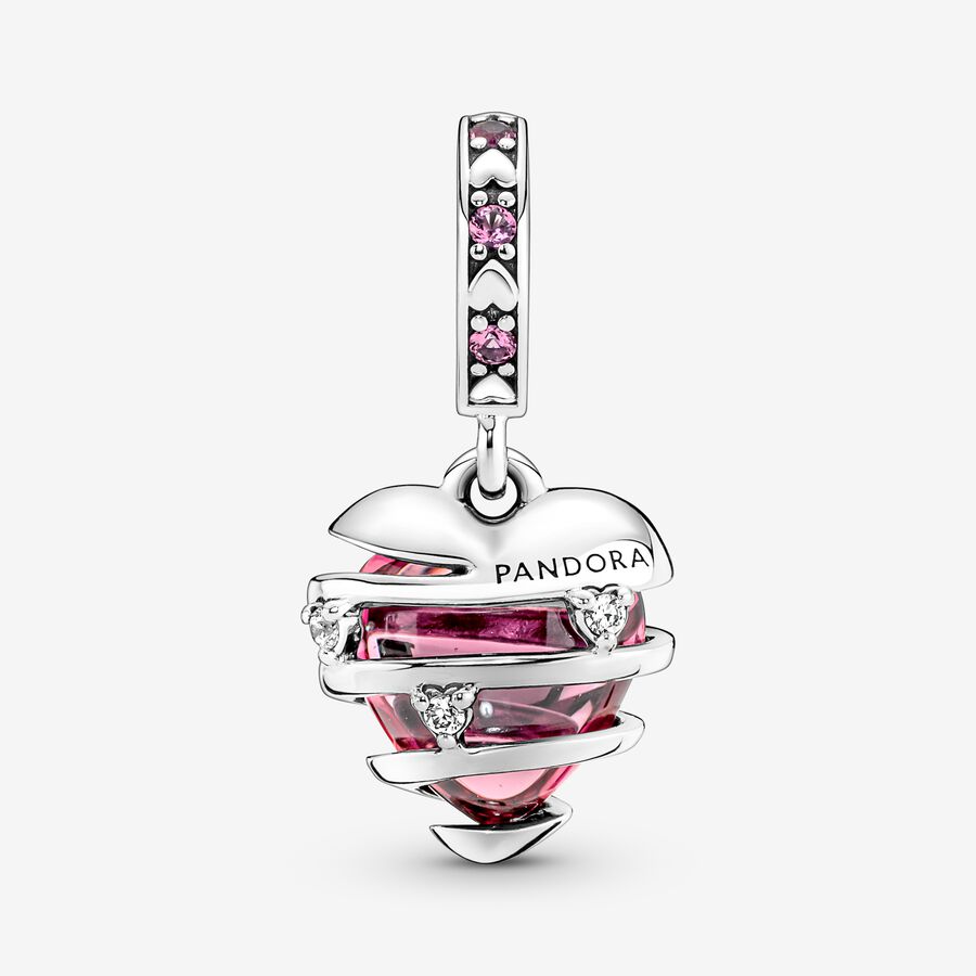 Reveal Your Love Heart Spiral Dangle Charm