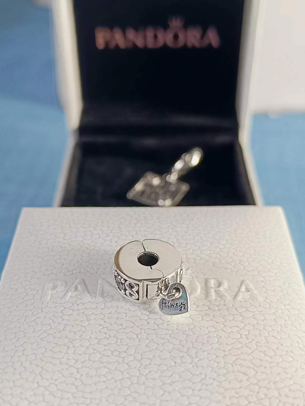 Family Always Pavé Clip Charm Sterling Silver