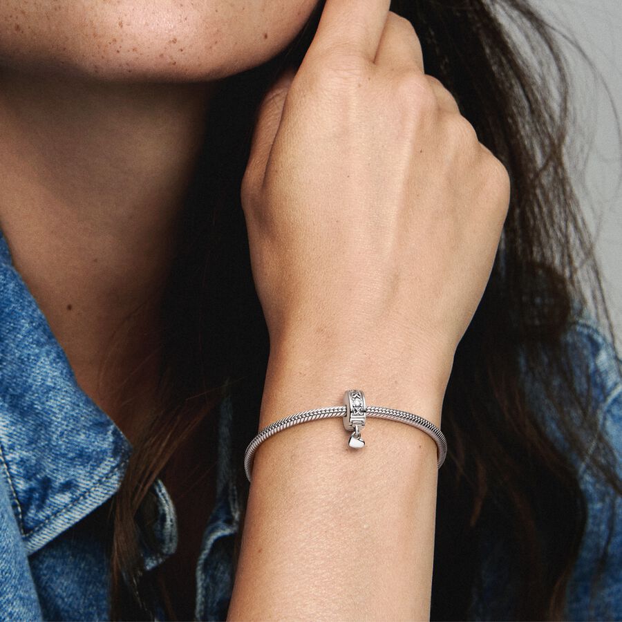 Family Always Pavé Clip Charm Sterling Silver