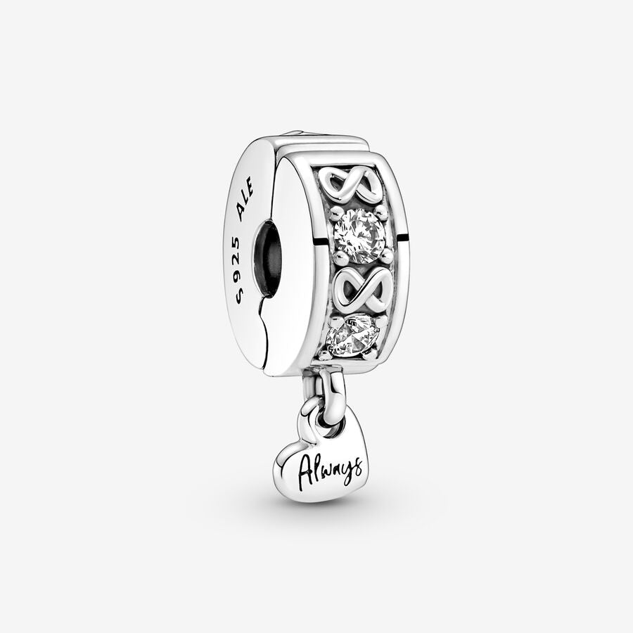 Family Always Pavé Clip Charm Sterling Silver