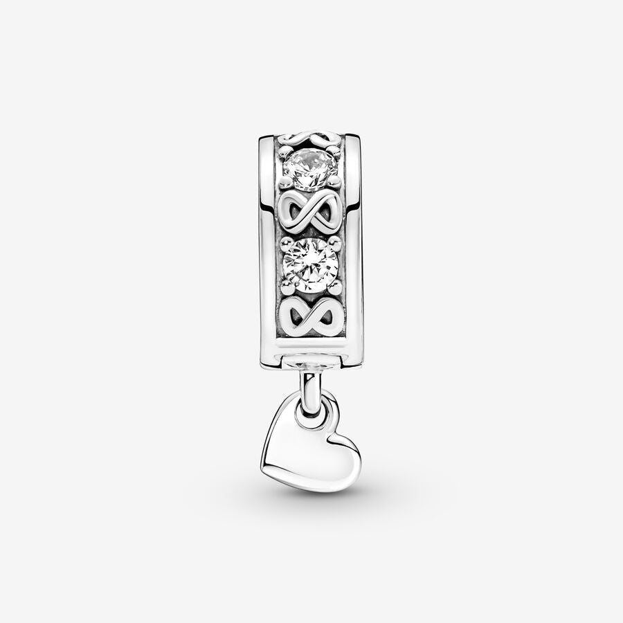 Family Always Pavé Clip Charm Sterling Silver