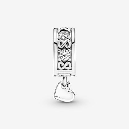 Family Always Pavé Clip Charm Sterling Silver