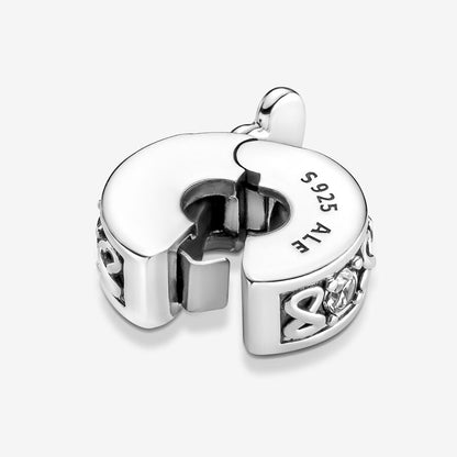 Family Always Pavé Clip Charm Sterling Silver