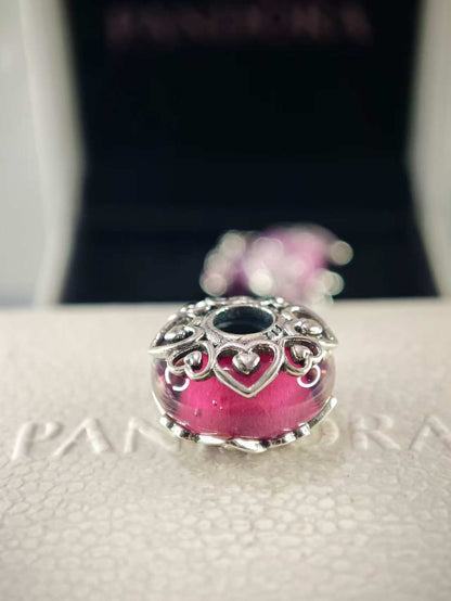 Reveal Your Love Pink Murano Glass Charm