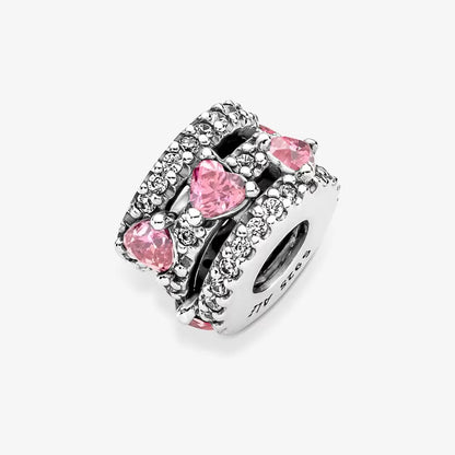 Sparkling Triple Halo Hearts Charm