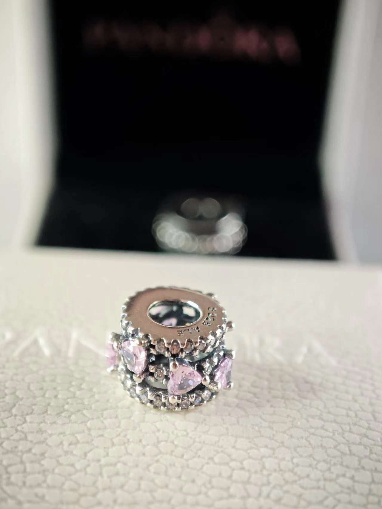 Sparkling Triple Halo Hearts Charm