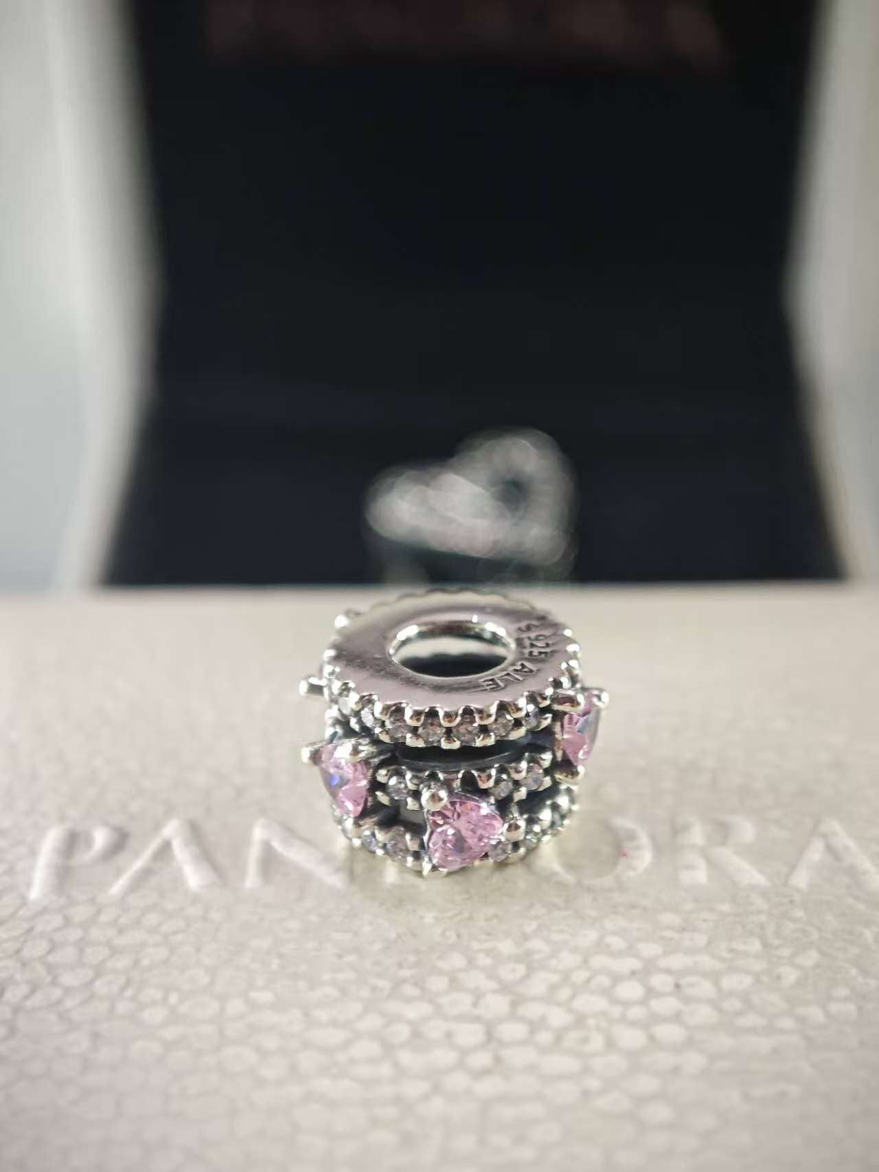 Sparkling Triple Halo Hearts Charm
