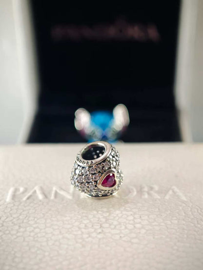 In My Heart Charm with Synthetic Ruby