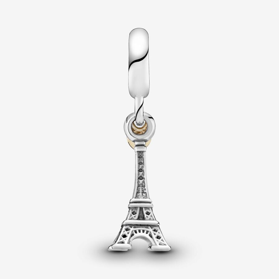 Gold Eiffel Tower Silver Dangle Charm
