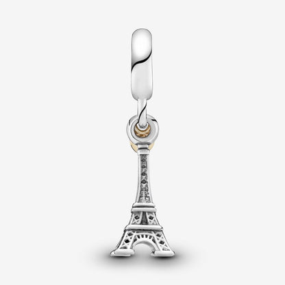 Gold Eiffel Tower Silver Dangle Charm