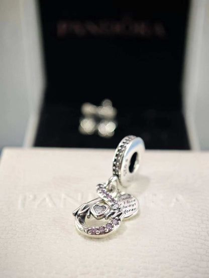 Mom Infinity Double Dangle Charm