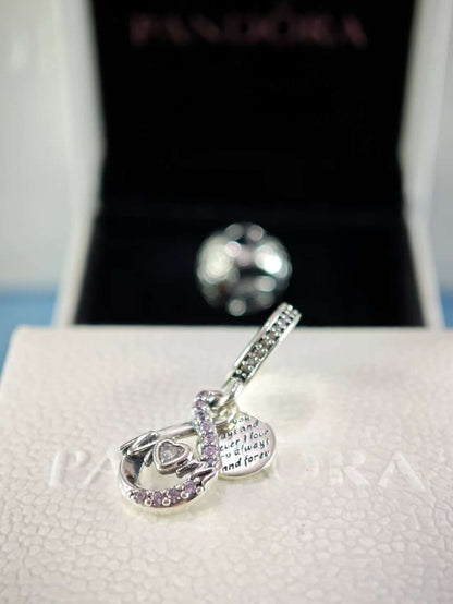 Mom Infinity Double Dangle Charm